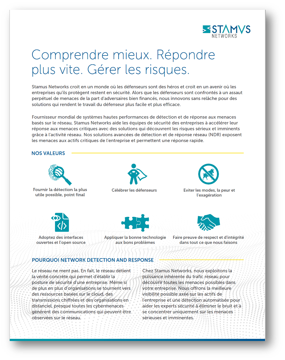 Stamus Corp Overview French Thumb